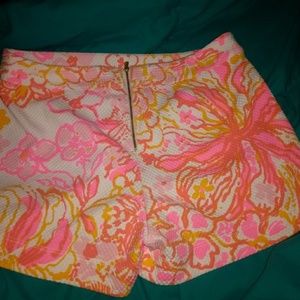 Pink floral shorts